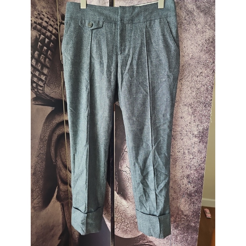CARTONNIER Anthropologie Pants Gray Cuffed Hem Leg Flat Front Career Size 4